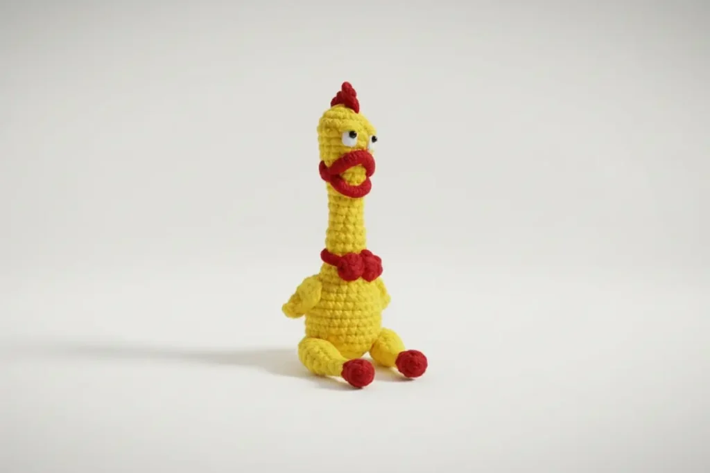 Chill Chicken Amigurumi with bow tie and comb – crochet pattern
