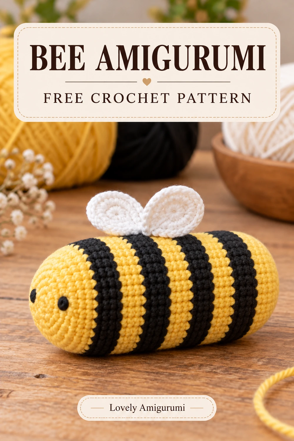 Bee amigurumi crochet pattern Pinterest design 1