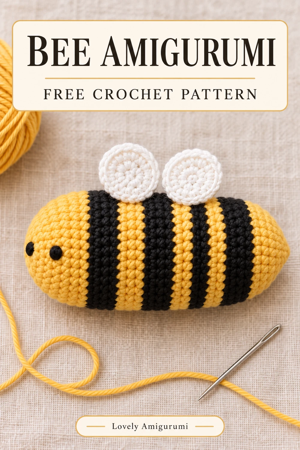 Bee amigurumi crochet pattern Pinterest design 3