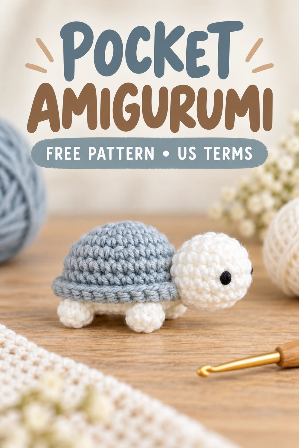 Mini turtle pocket amigurumi crochet pattern pocket-sized animal inspiration