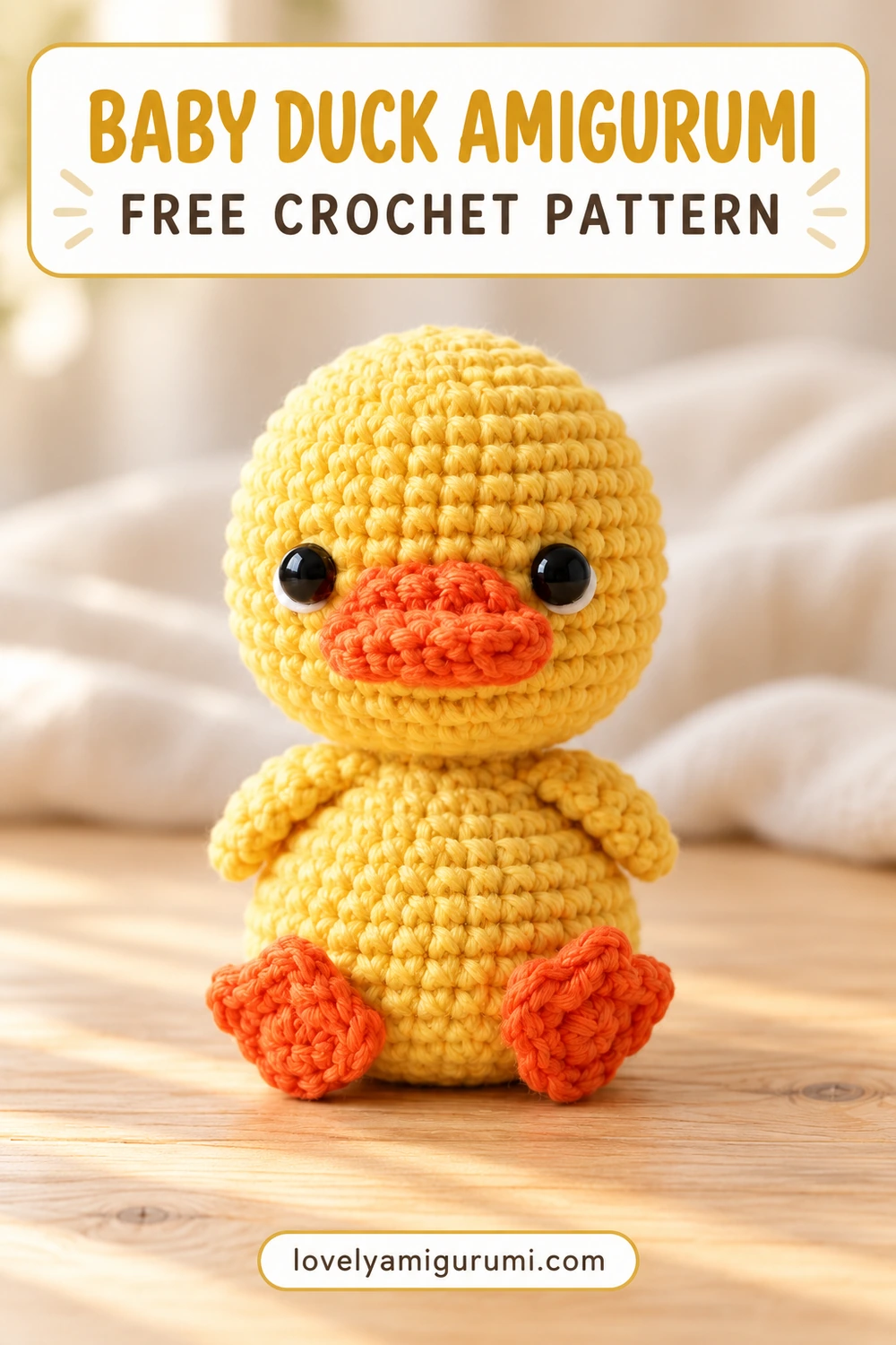 Baby Duck Amigurumi – free pattern Pinterest image 1