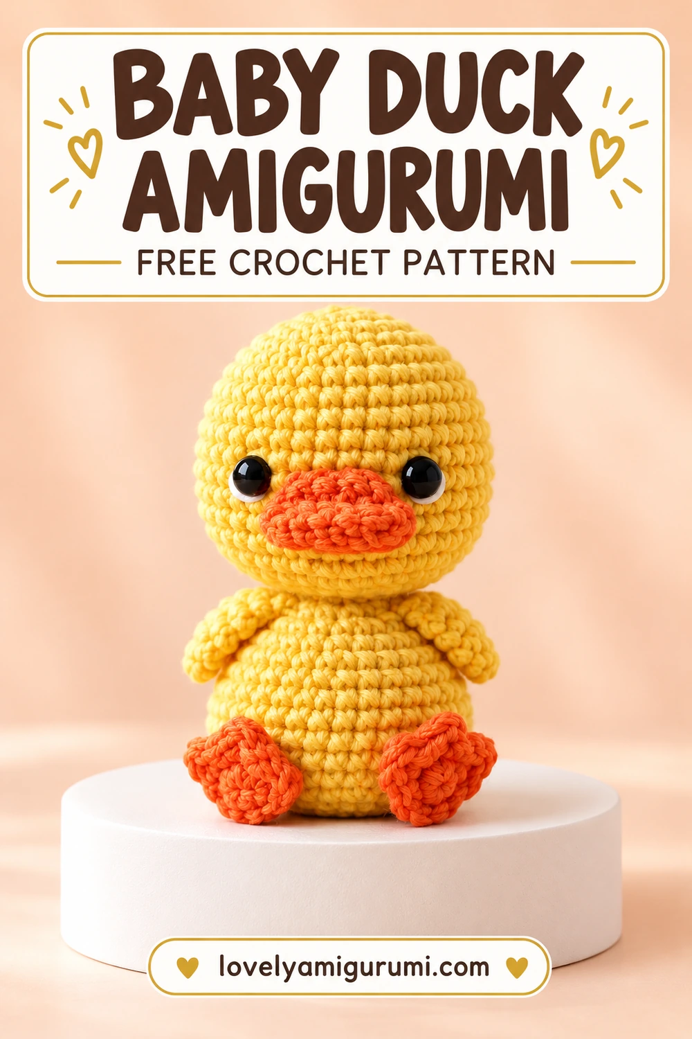 Baby Duck Amigurumi – free pattern Pinterest image 3