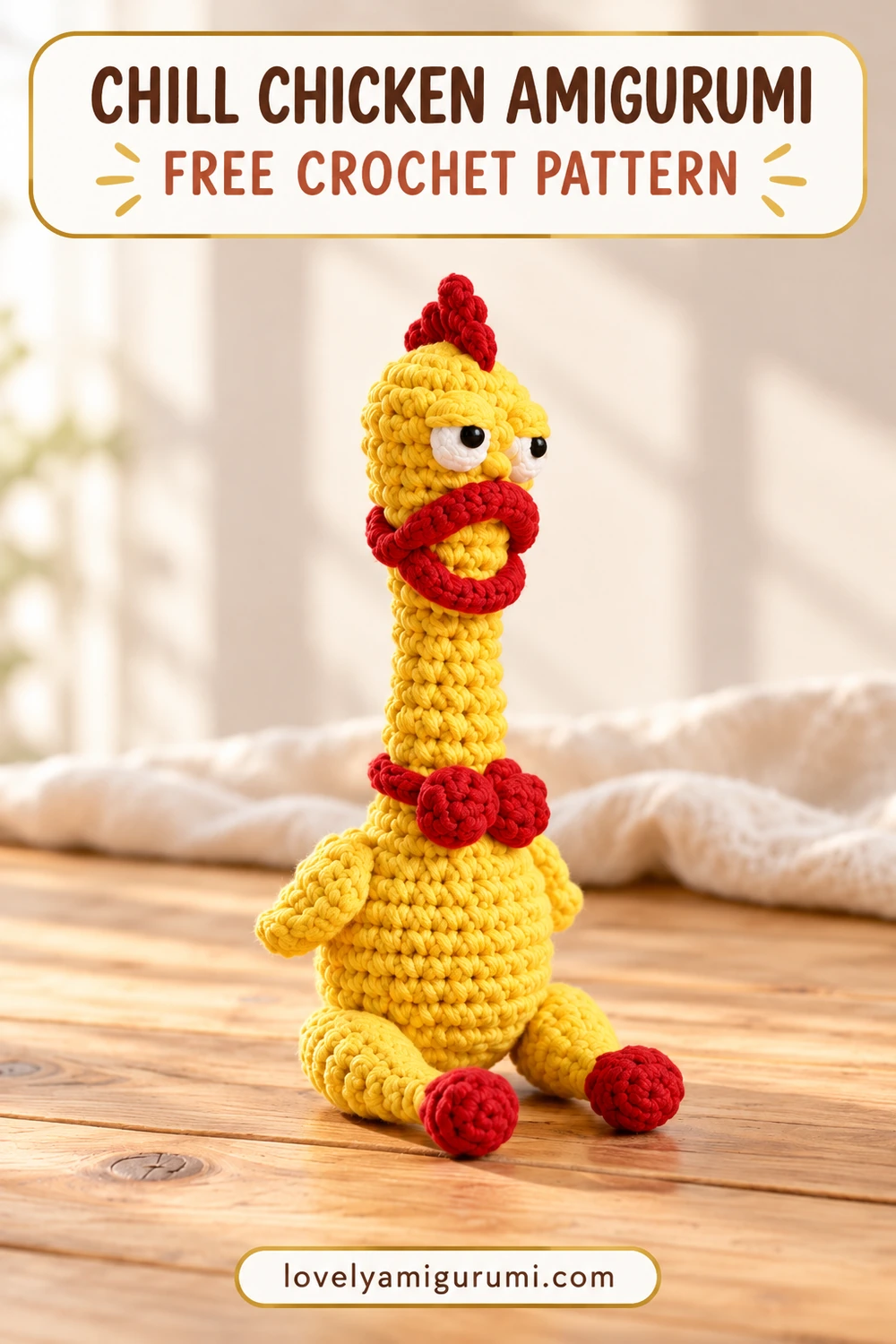 Chill Chicken Amigurumi – free pattern Pinterest image 1