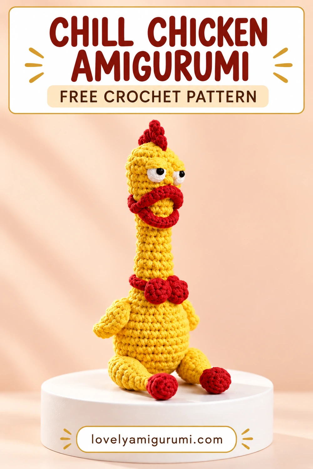 Chill Chicken Amigurumi – free pattern Pinterest image 3