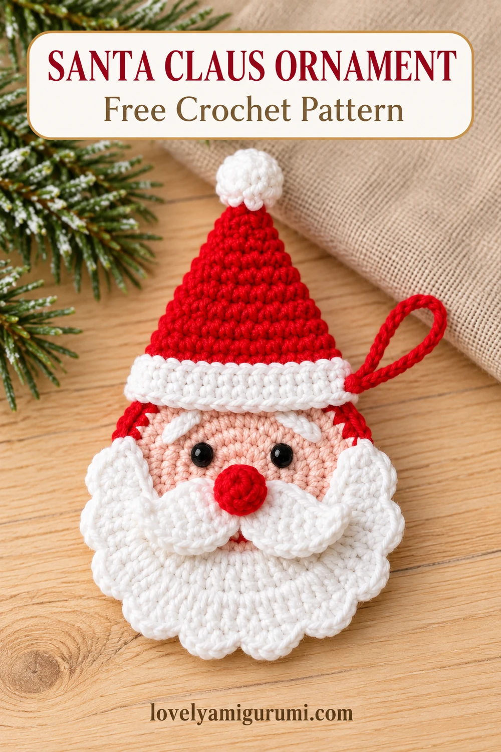crochet christmas ornaments santa claus Pinterest pin 1