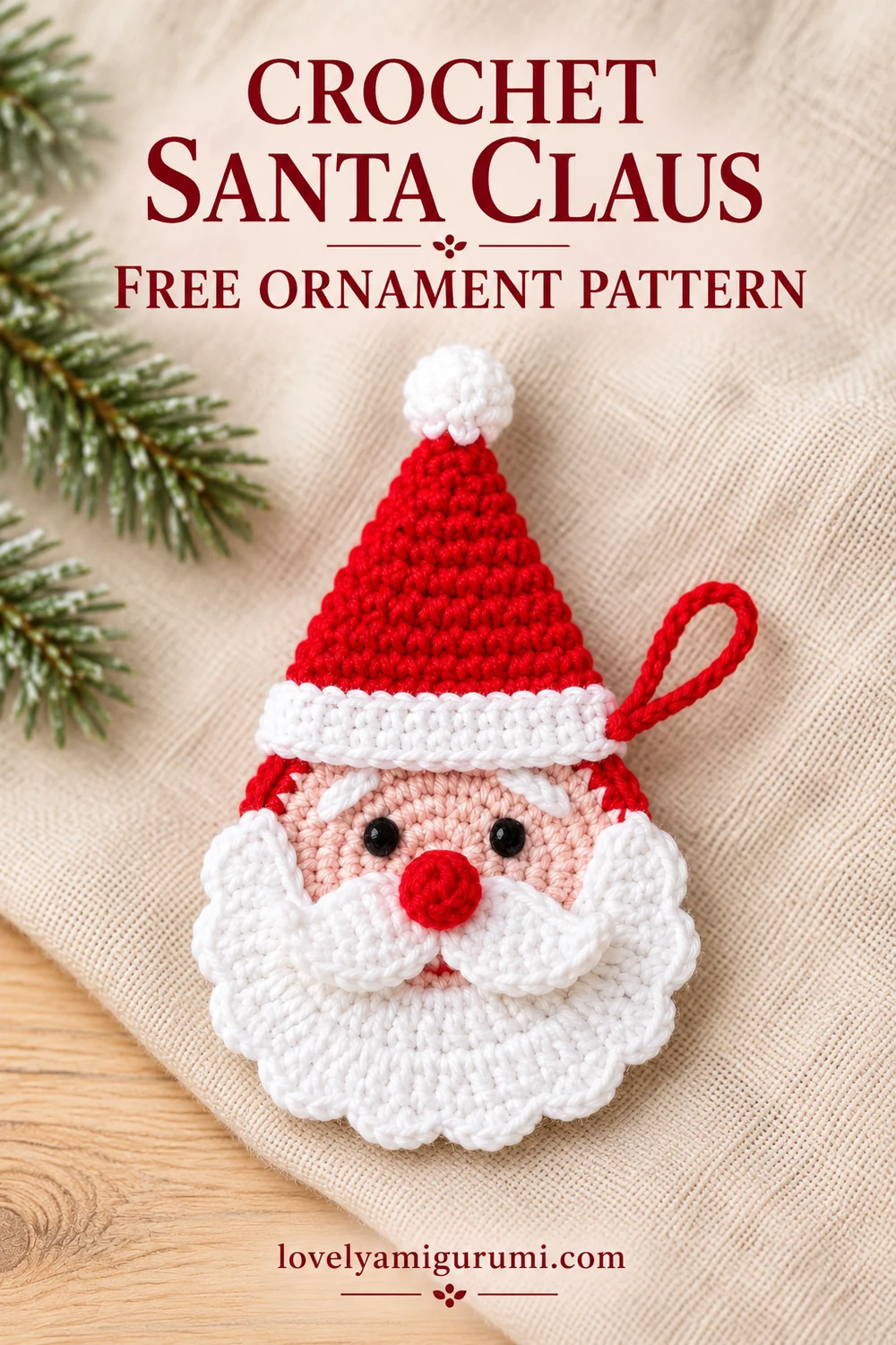 crochet christmas ornaments santa claus Pinterest pin 2