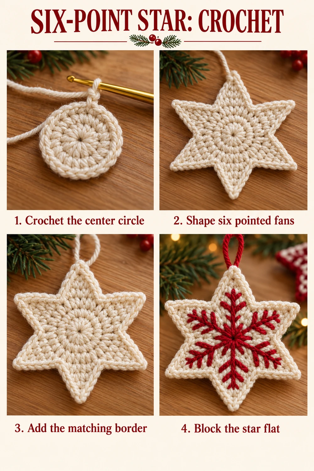 Photo tutorial for the solid center, six pointed fans, matching border and blocking
