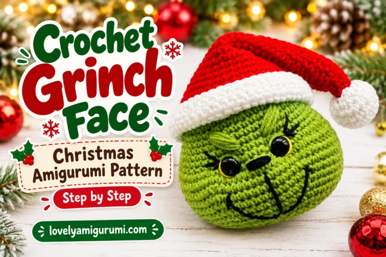 Grinch Face Crochet Pattern – Free Christmas Amigurumi Guide