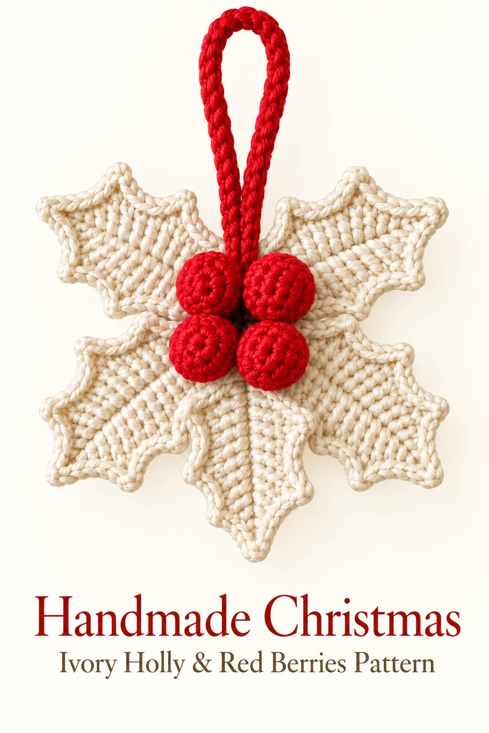 Ivory Holly Berry Ornament Crochet Pattern — crochet inspiration 03