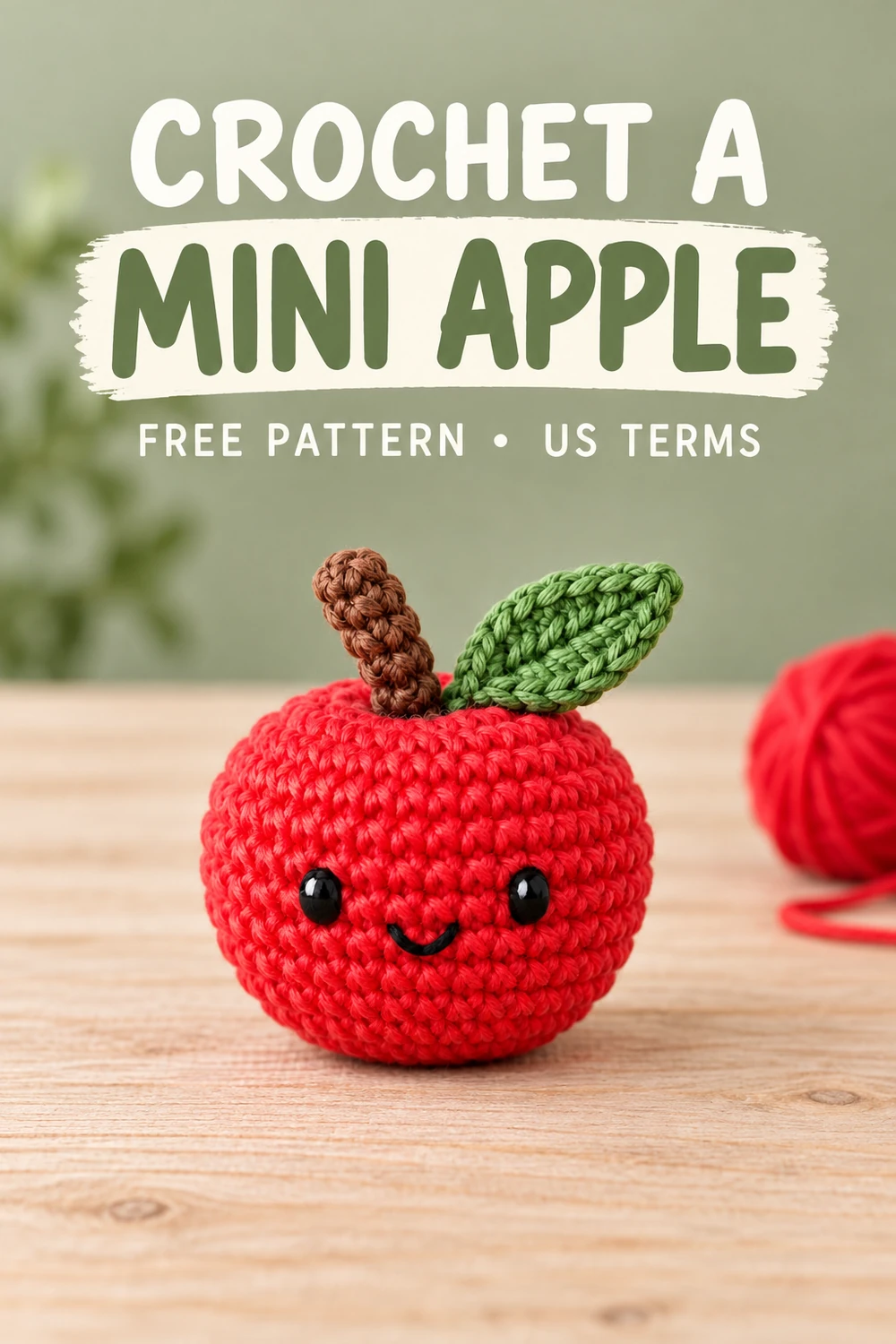 mini apple amigurumi crochet pattern Pinterest design 2
