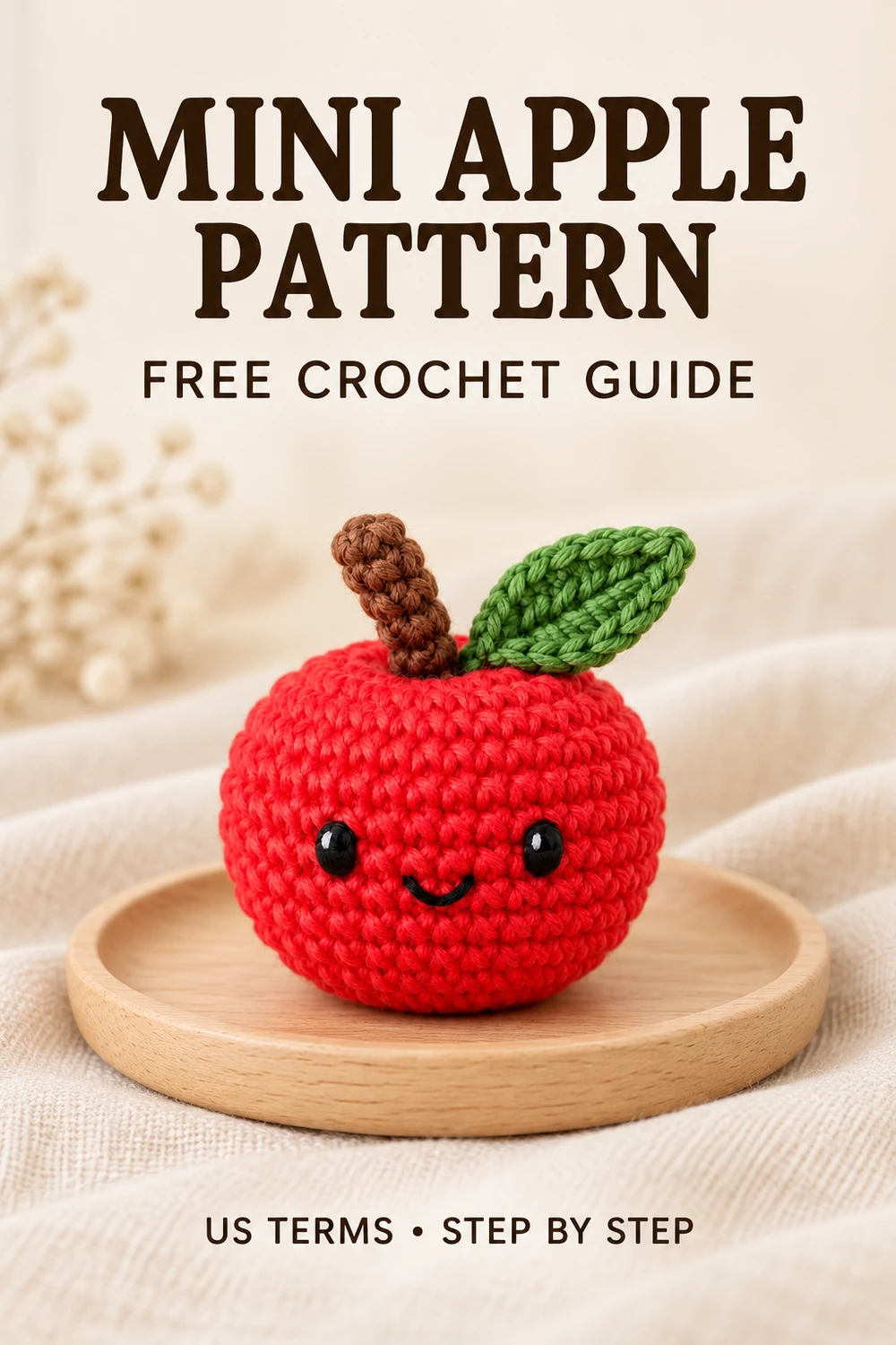 mini apple amigurumi crochet pattern Pinterest design 4