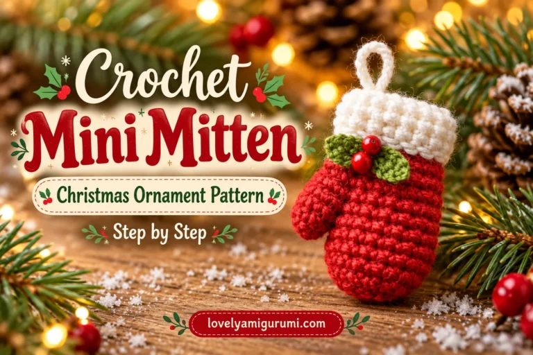 Mini Christmas Mitten Crochet Pattern – Free Step-by-Step Guide