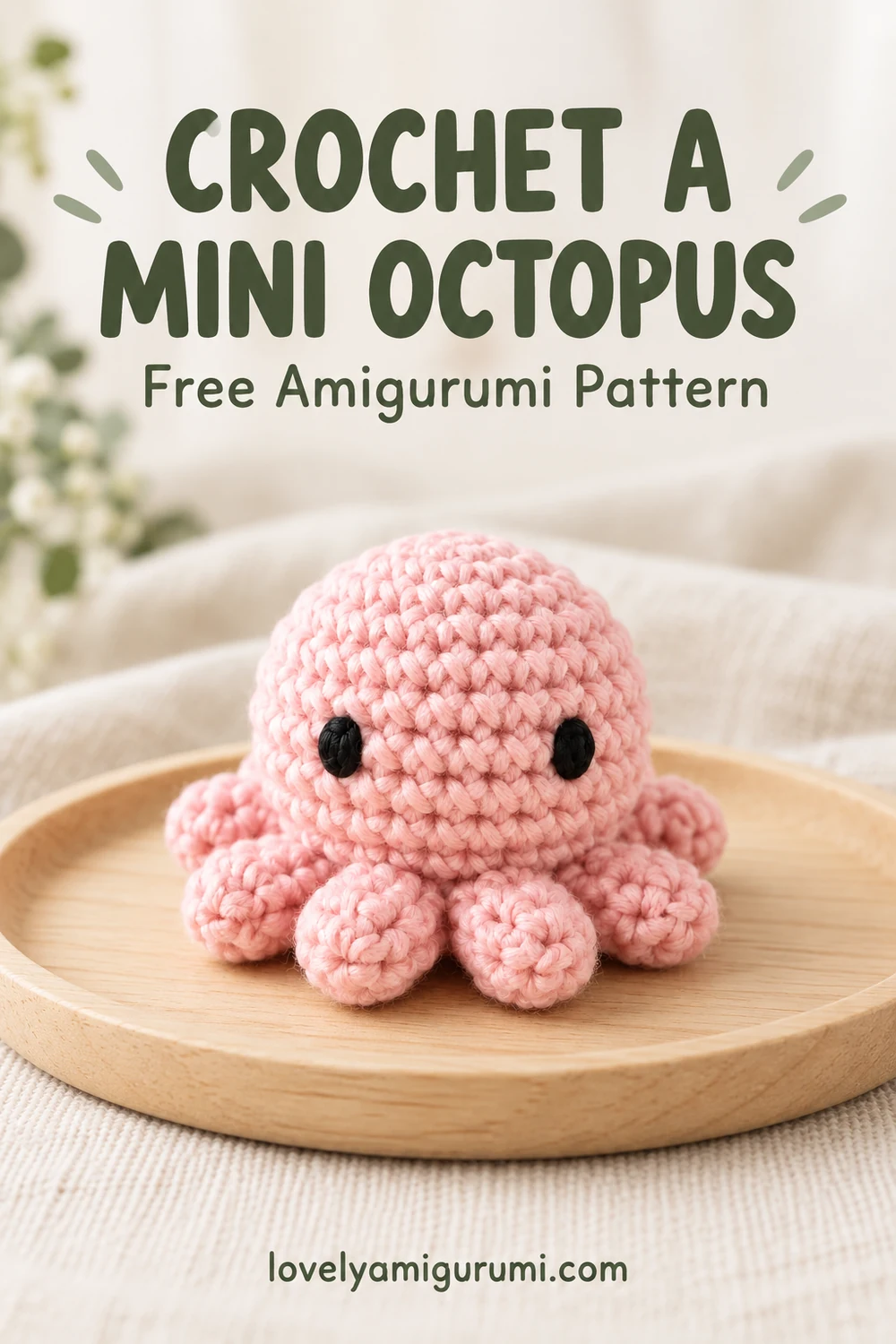 mini octopus crochet pattern Pinterest pin 2