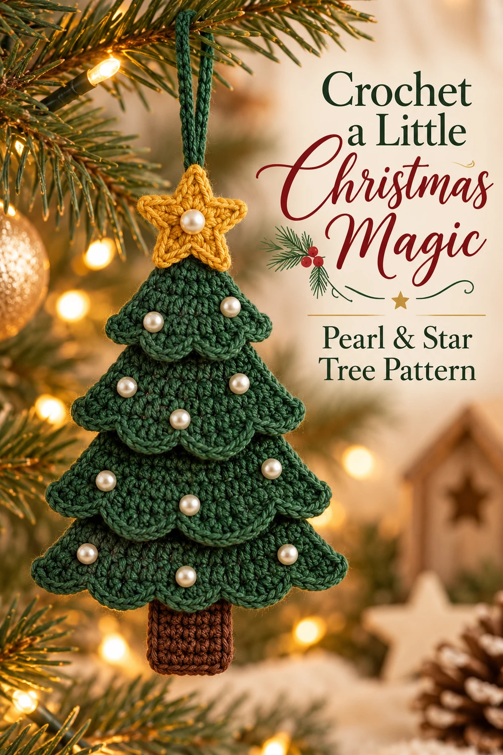 Pearl and Star Christmas Tree Crochet Pattern — holiday crochet inspiration 02