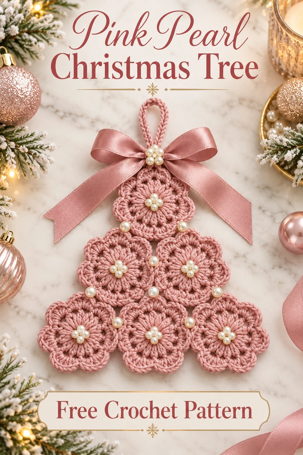 Pink Pearl Christmas Tree Crochet Pattern — Christmas crochet inspiration 01