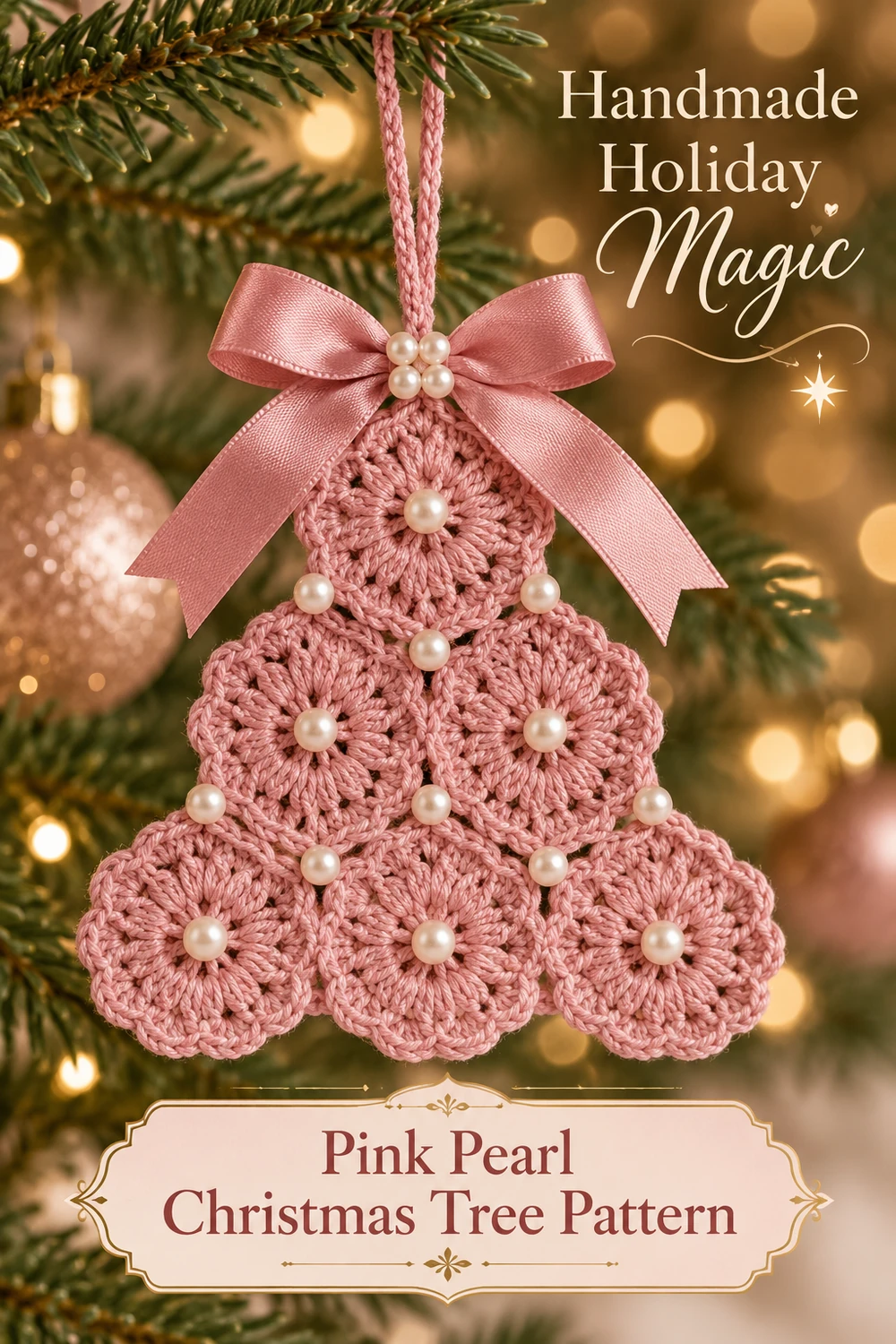 Pink Pearl Christmas Tree Crochet Pattern — Christmas crochet inspiration 02