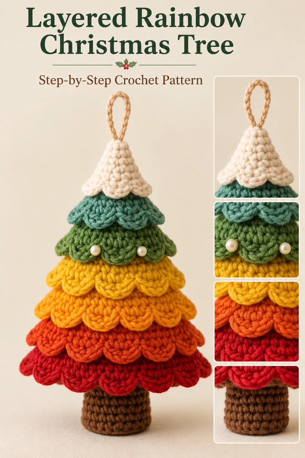 Layered Rainbow Christmas Tree Crochet Pattern — crochet inspiration 02