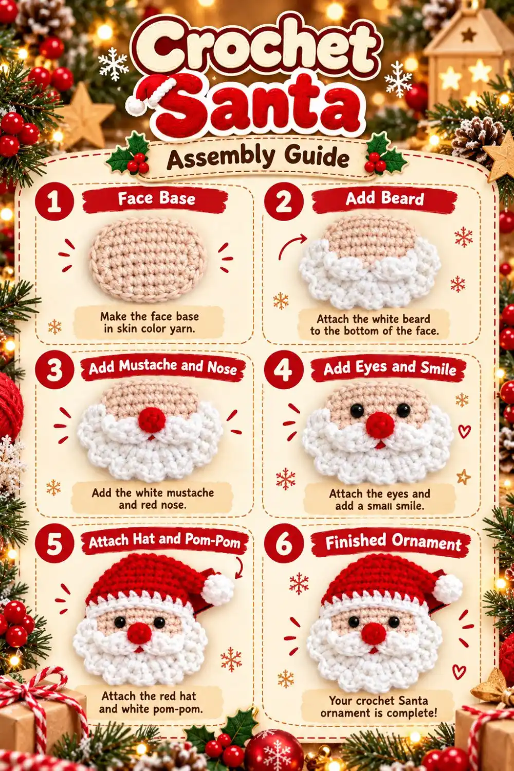 Santa crochet ornament reference image 1