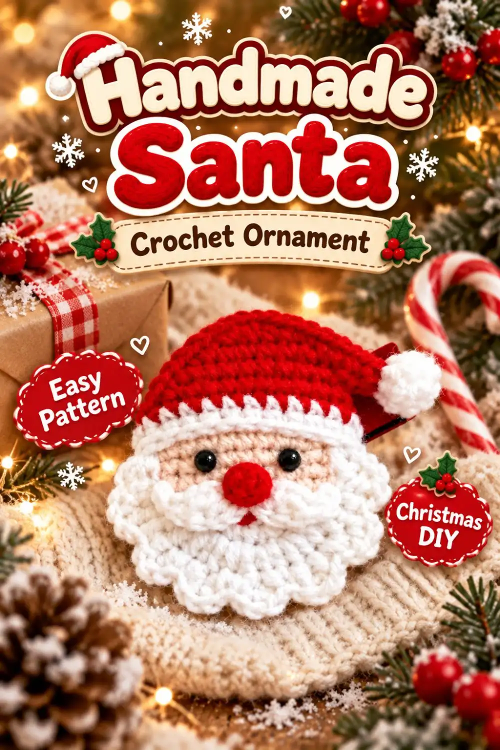 Santa crochet ornament reference image 2