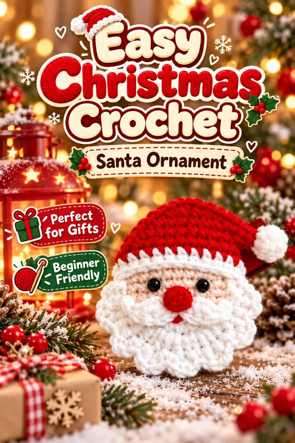 Santa crochet ornament reference image 4