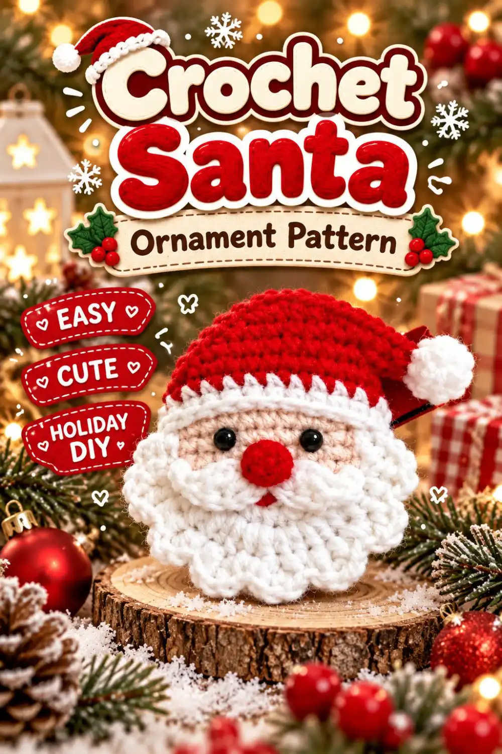 Santa crochet ornament reference image 6