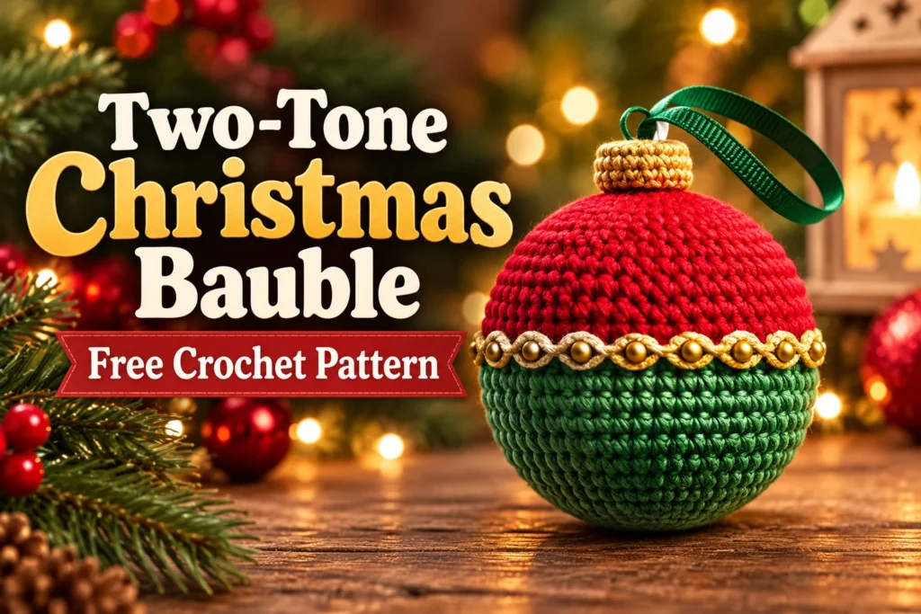 Two-Tone Christmas Bauble Crochet Pattern — Crochet pattern cover