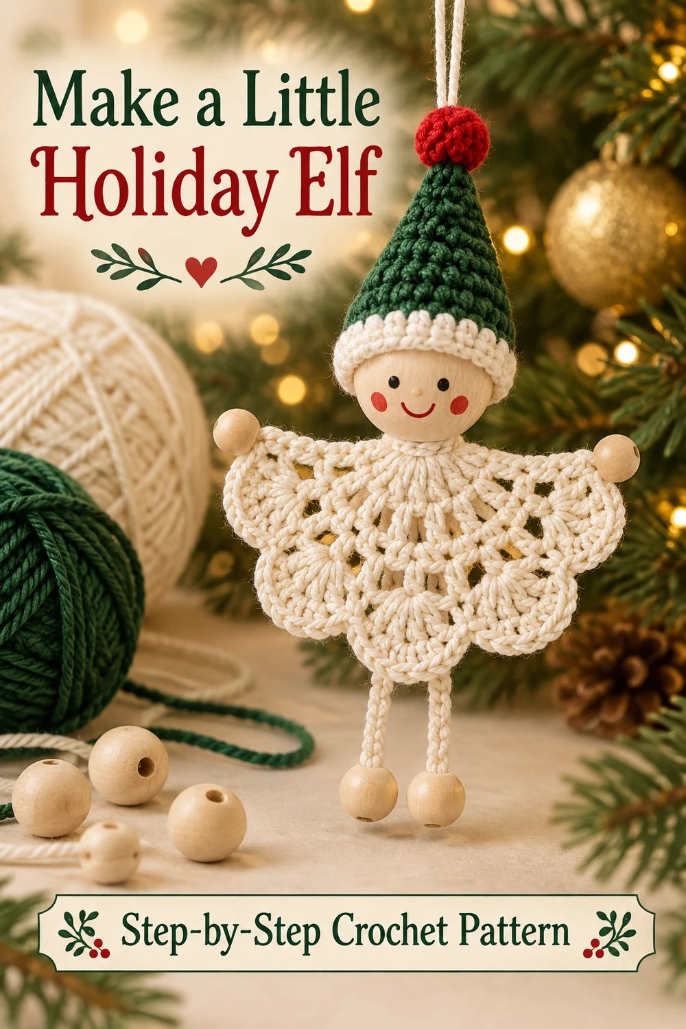 Wooden Bead Christmas Elf Crochet Pattern — Christmas crochet inspiration 03