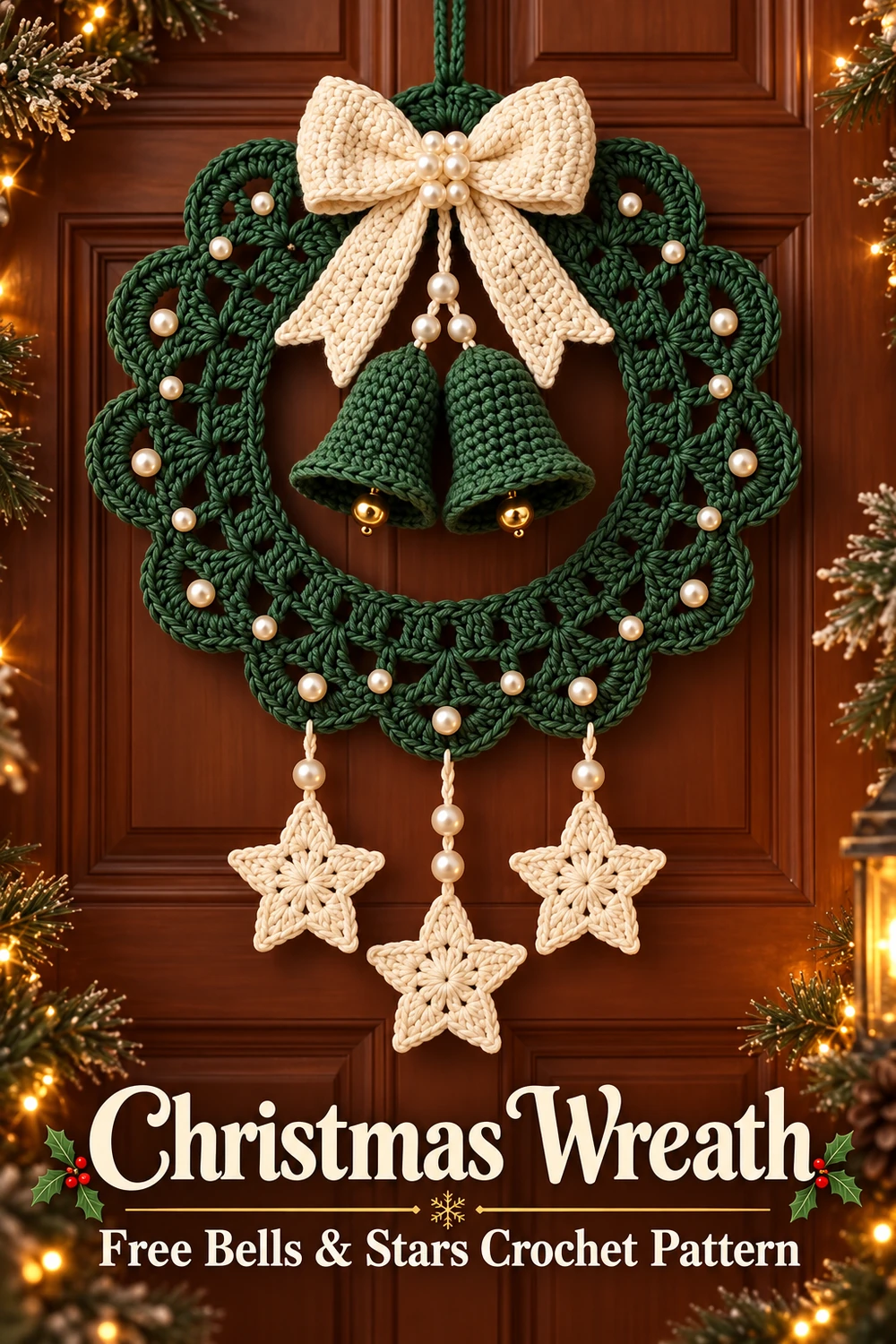 Christmas Wreath with Bells and Stars Crochet Pattern — crochet inspiration 01