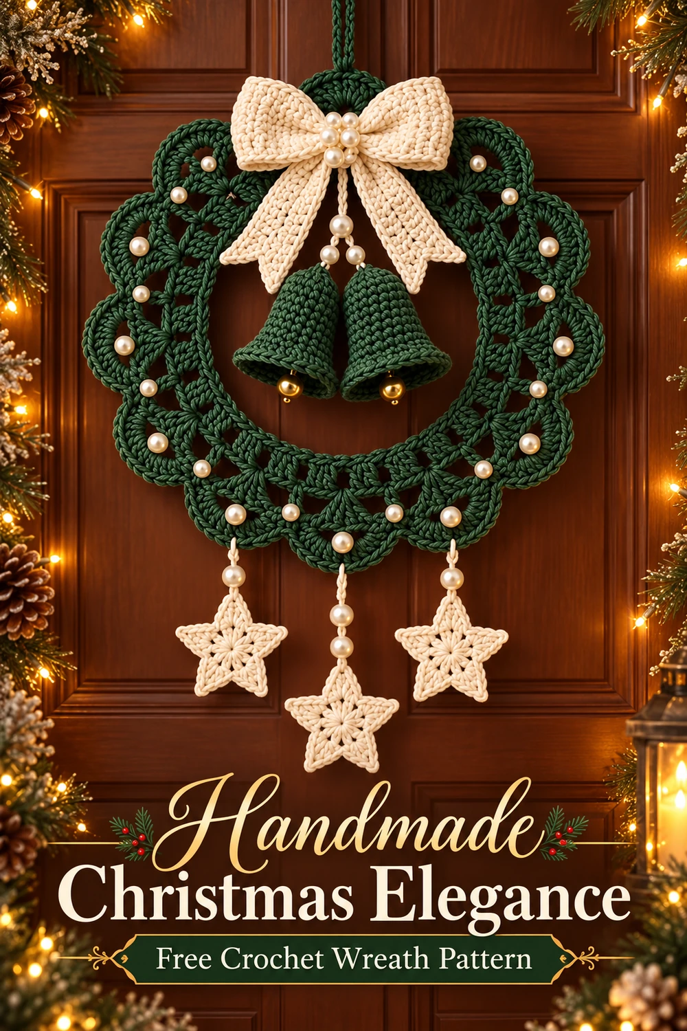 Christmas Wreath with Bells and Stars Crochet Pattern — crochet inspiration 03